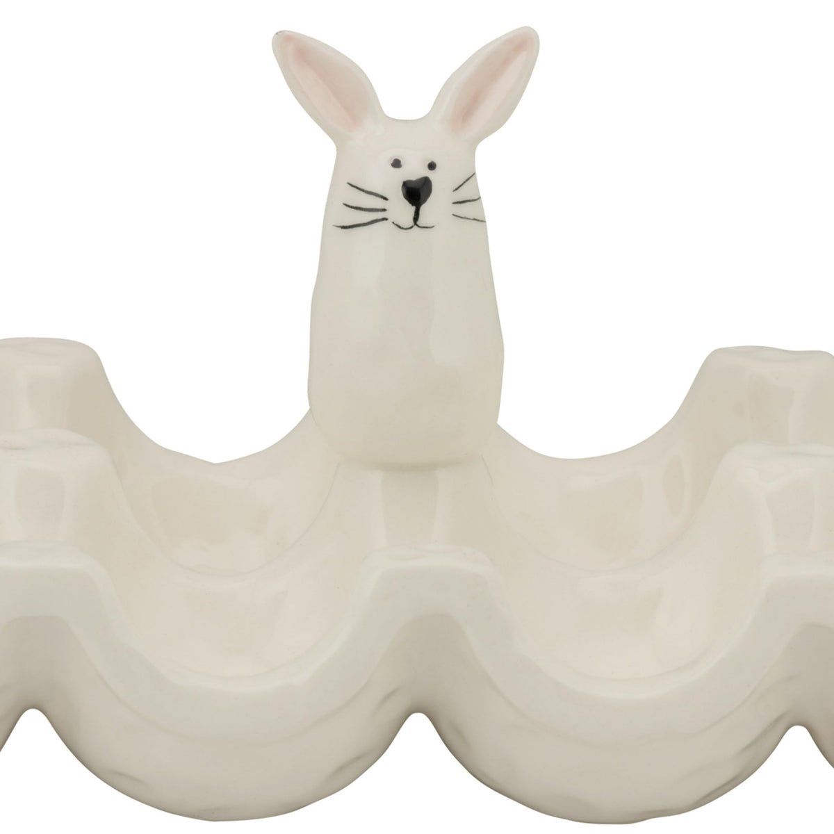 Bunny Egg Crate Serving Platter by 10 Strawberry Street – 8-section, Dolomite, White, Model EGGCRT-ORG-BUN