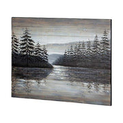 Sunset Narrows Oil Painting by Mercana – 2"L x 48"W, Wood, Gray, Model 67723