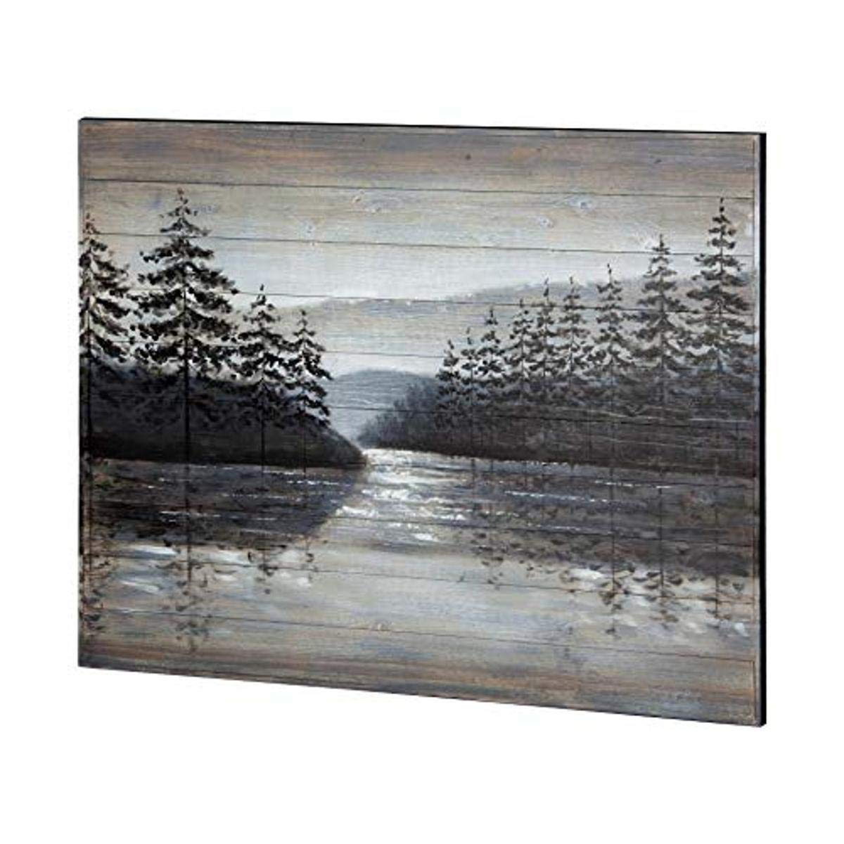 Sunset Narrows Oil Painting by Mercana – 2"L x 48"W, Wood, Gray, Model 67723