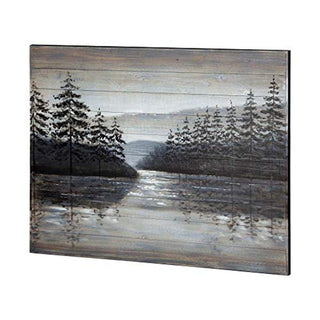 Sunset Narrows Oil Painting by Mercana – 2"L x 48"W, Wood, Gray, Model 67723
