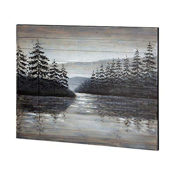 Sunset Narrows Oil Painting by Mercana – 2"L x 48"W, Wood, Gray, Model 67723