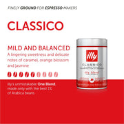 illy Classico Medium Roast / 4.4 Ounce (Pack of 1) / Classico Ground Espresso Medium Roast Ground Coffee