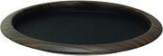 Service Ideas Tray with Removable Insert, 12" Round, Stainless Steel | TR1412RIDW in Dark Wood