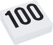 ROY TN 1 100 -Royal Industries Number 1-100 Plastic Number Card Set, Plastic, 4'' by 4'', White Base with Black Numbers