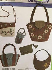 Simplicity 3715 Washed Felt Purses and Small Bags Sewing Pattern