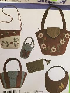 Simplicity 3715 Washed Felt Purses and Small Bags Sewing Pattern