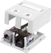 Hubbell HSB2WP - OptiChannel, HSB Series, Surface Mount Box, Thermoplastic, 2-Port, Snap-Fit and Screw Cover, White, (