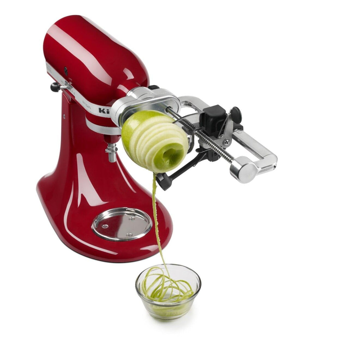 5-Blade Fruit and Vegetable Spiralizer Attachment by KitchenAid – #4086, Metal, Polished Aluminum, Pack of 8, Model KSM1APC