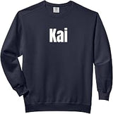 Kai Name Personalized First Names Epic Minimal Text Comfort Colors Adult Sweatshirt