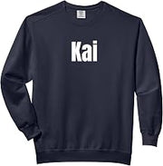 Kai Name Personalized First Names Epic Minimal Text Comfort Colors Adult Sweatshirt
