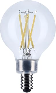 Satco S21205 4W G16.5 LED Filament Lamp, Clear, Candelabra Base, 3000K Soft White, 350 Lumens, 120V, 40W Incandescent Equivalent, Wet Location, 90 CRI, Dimmable, cULus (2 Pack)