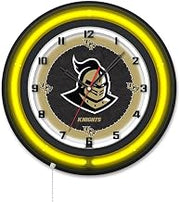 Holland Bar Stool Clk19BKCenFla NCAA 19 in. Dia. University of Central Florida Double Neon Wall Clock Black