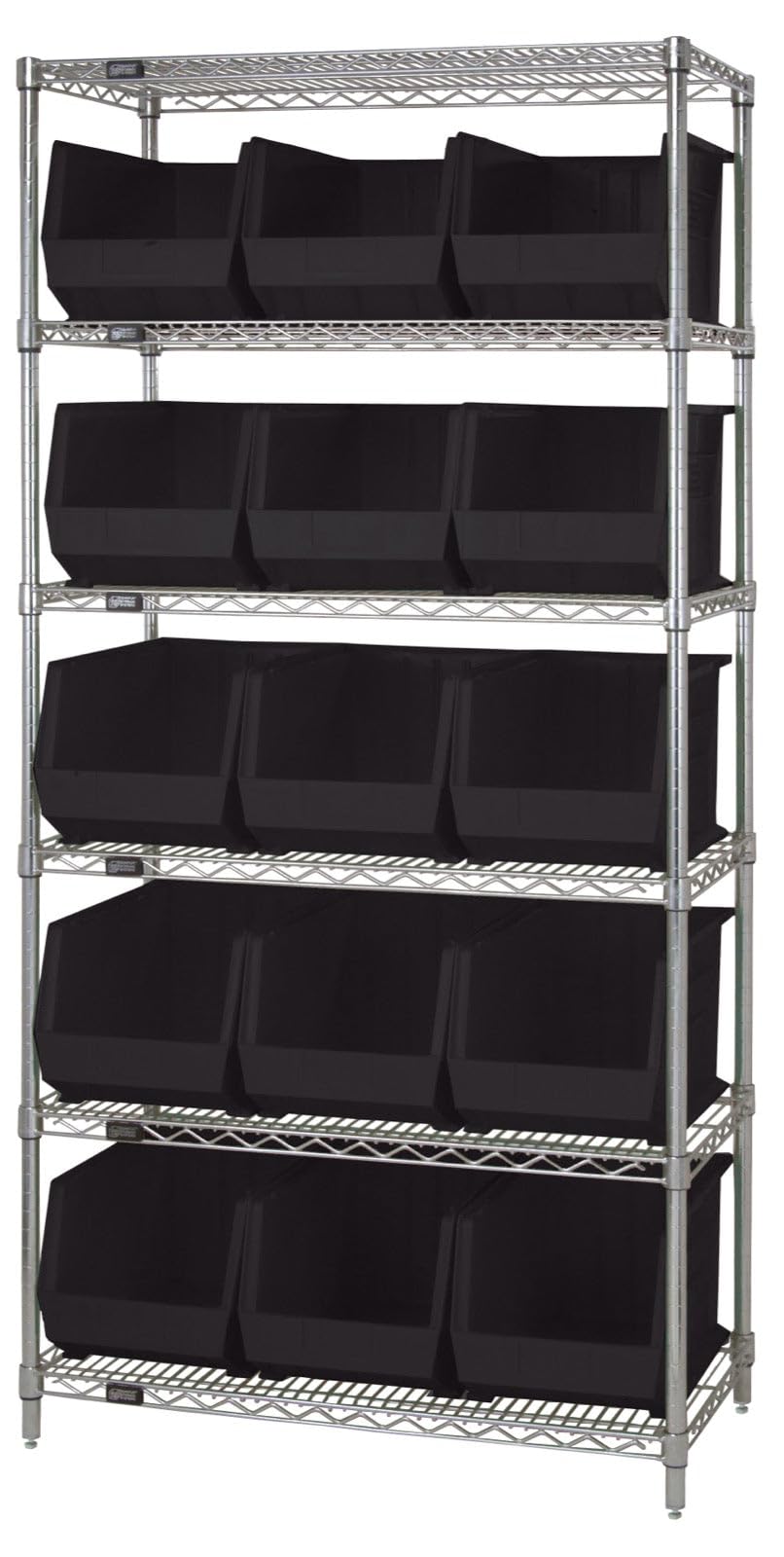 QUANTUM STORAGE SYSTEMS Black / 18L x 11W x 10H / Ultra Stack & Hang Open Storage Bins