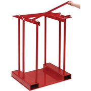 Stationary Forkliftable Cylinder Storage Caddy with by Global Industrial – 34 inches (W) x 23 inches (D) x 41 inches (H), Alloy Steel, Red, Model 270217