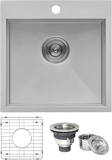Ruvati 18x18-in 16-Gauge Drop-in Topmount Bar Sink - RVH8118