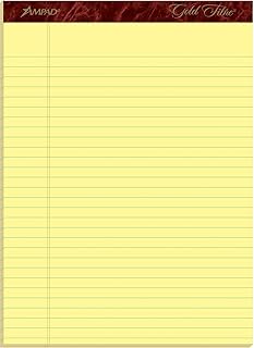 Ampad Esselte Corporation Perforated Pads,Legal,50 Sheets,8 1/2" x 11 3/4" ,4/Pack,Canary