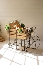 KALALOU CLA1328 Wood and Metal Christmas Sled 31.00 inches