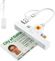 CAC Reader with 2 in 1 USB/Type C Dual Connector, DOD Military USB Common Access CAC Card Reader Type C Smart Card Reader Compatible with Windows, Mac OS Mini Fold Plug and Play
