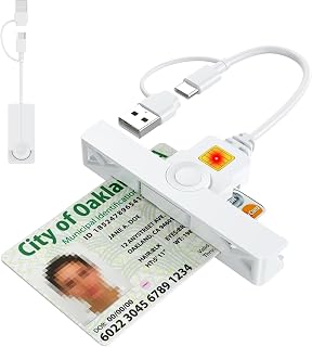 CAC Reader with 2 in 1 USB/Type C Dual Connector, DOD Military USB Common Access CAC Card Reader Type C Smart Card Reader Compatible with Windows, Mac OS Mini Fold Plug and Play