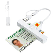 CAC Reader with 2 in 1 USB/Type C Dual Connector by Rocketek – Mini, White-335EN