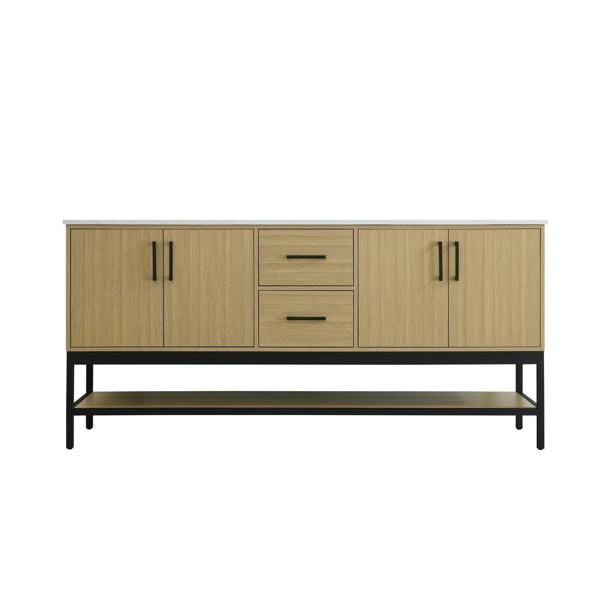 Elegant Kitchen and Bath 72" Double Bathroom Vanity in Honey Brown by Elegant Lighting – 72.00" W x 22.00" H x 20.00" D, Wood, Honey Brown, Model VF60772DMHB