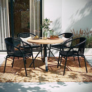 Flash Furniture Black / Set of 4 / Contemporary Patio Dining Chairs