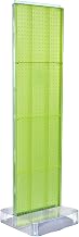 Azar Displays 700770-GRE, TWO-SIDED PEGBOARD FLOOR DISPLAY NON- REVOLVING ROUND STUDIO BASE. PANEL SIZE: 16" W X 60" H, Green