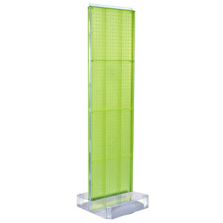 700770-GRE, TWO-SIDED PEGBOARD FLOOR DISPLAY NON- REVOLVING ROUND STUDIO BASE. PANEL SIZE: 16" W X 60" H, Green by Azar Displays – Extra Large, Plastic, Model 700770-GRE-1BOX