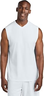 SPORT-TEK Unisex Club Sleeveless V-Neck | Moisture Wicking Tank Top for Men & Women, Odor Resistant, Breathable Mesh