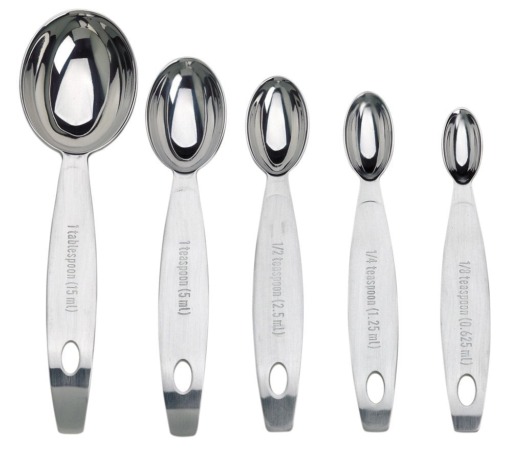 Stainless Steel Measuring Spoon Set Silver by Cuisipro – Standard, 15 milliliters, Stainless Steel, Silver, Model 1394