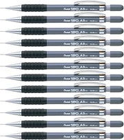 Pentel Hi-Graph Pack of 12 Mechanical Pencils 0.5 mm with Fixed Barrel 4 mm Grey Body