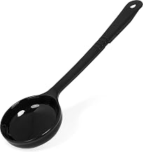 Carlisle FoodService Products 6 Oz Solid Portion Control Spoon – Long Handle Serving Spoon – Black Polymer Foodservice Spoon for Commercial Kitchens