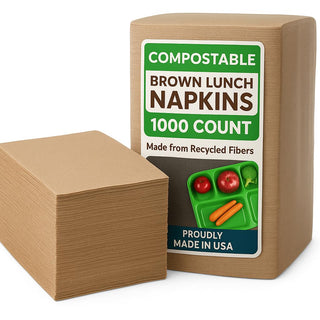 Brown Disposable Paper Napkins (1000 Count) by Stock Your Home – 5.5 inches x 6.5 inches, Paper, brown, Pack of 1000, Model 2393