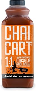 David Rio Chai Cart Masala, Lightly Sweetened Masala Chai Brew, 32oz