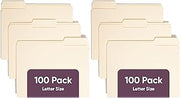 SMEAD File Folders Letter Sized,1/3-Cut Tab,Assorted Positions,Letter Size Manila Folders,100 Per Box (10381),(Pack of 2)