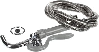 T&S Brass B-0102 Pot & Glass Filler, Plain End Curved Nozzle, 68-Inch Flexible Stainless Steel Hose