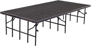 National Public Seating S368C-10 Portable Stage with Black Carpet - 8 x 36 x 96 in.