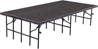 National Public Seating S368C-10 Portable Stage with Black Carpet - 8 x 36 x 96 in.
