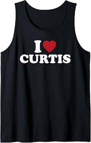 I Love Curtis, I Heart Curtis Red Heart Tank Top