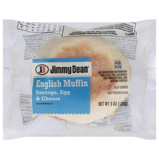 Individually Wrapped Fully Cooked Sausage, Egg And Cheese Muffin, 5 oz. (12 Count) by Jimmy Dean – 5 ounce, Pack of 12