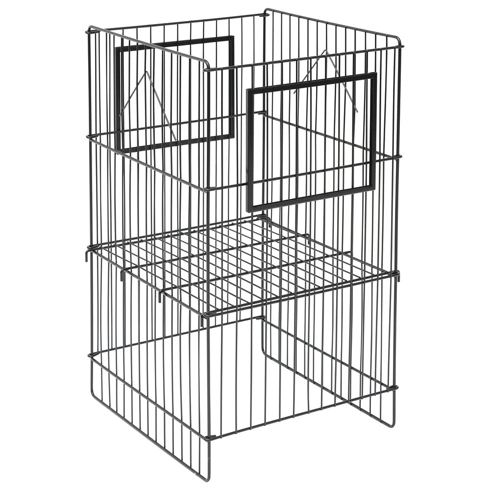 Wire Dump Bin - 18" W x 17" D x 30" H by HUBERT – Metal, Black, Model HEN-1916150