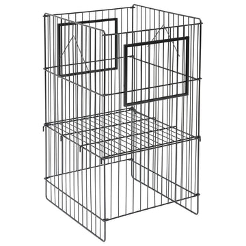 Wire Dump Bin - 18" W x 17" D x 30" H by HUBERT – Metal, Black, Model HEN-1916150