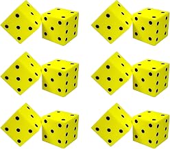 Koplow Dot Foam Dice Set, Yellow, 2/Set, 6 Sets (Kop11694-6)