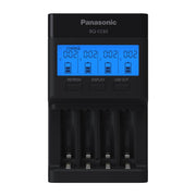BQ-CC65AKBBA Super Advanced eneloop pro and eneloop 4-Position Quick Charger with LCD Indicator Panel and USB Charging Port by Panasonic – (Pack of 1), Black