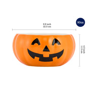 Bico Ceramic Pumpkin Serving Bowl, 8.8 Inch Diameter, Orange Jack O Lantern