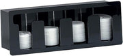 FML-4 Four Section Built-in Lid Organizer Horizontal, 6 oz. to 44 oz. Lids, Black Acrylic, 7-1/4" H x 21" W x 5-3/8" D