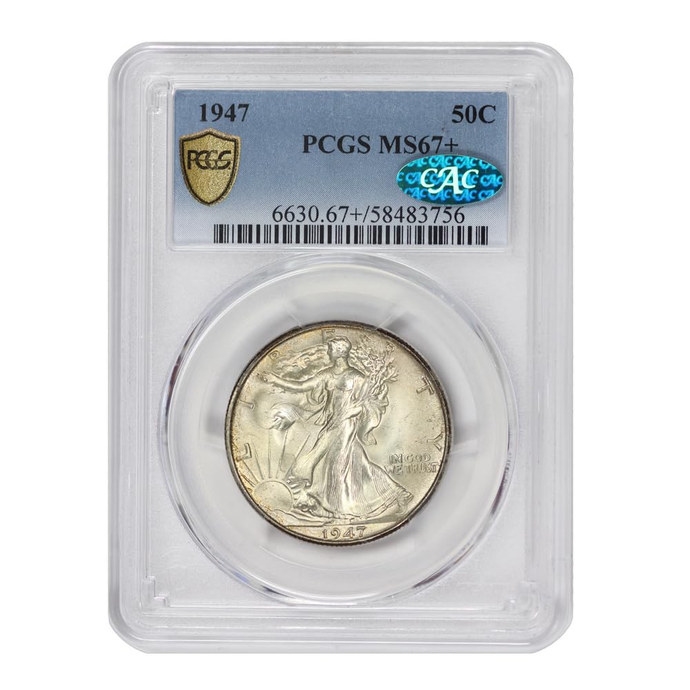 1947 American Silver Walking Liberty Half Dollar MS-67 $0.50 PCGS/CAC MS67+ by MINT STATE GOLD – Silver
