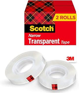 Scotch Transparent Tape, 1/2 in x 1296 in, 2 Rolls
