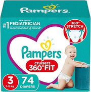 Pampers Cruisers 360Ëš Fit Diapers Size 3, 74 Count, Super