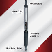Precise V5 RT Retractable Rollerball Pens by PILOT – 2 Count (Pack of 1), Metal, Red, Model 26082